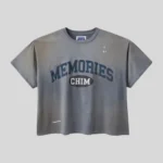 HMDD Memories CHIM Oversized Graphic T-Shirt in vintage grey with collegiate front print and relaxed oversized streetwear fit.