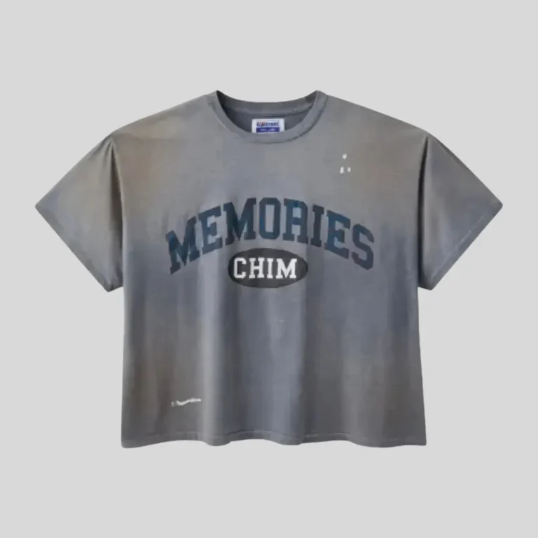 HMDD Memories CHIM Oversized Graphic T-Shirt in vintage grey with collegiate front print and relaxed oversized streetwear fit.