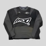 HMDD graphic black sweatshirt with front logo and panel details