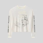 HMDD graphic white sweatshirt with illustrated front design