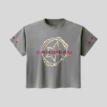 HMDD star graphic grey T-shirt with sleeve star details