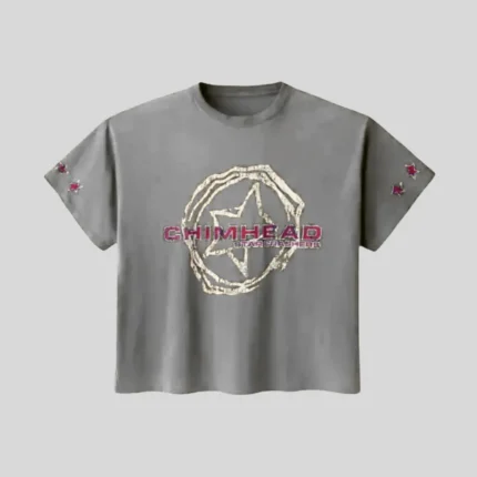 HMDD star graphic grey T-shirt with sleeve star details