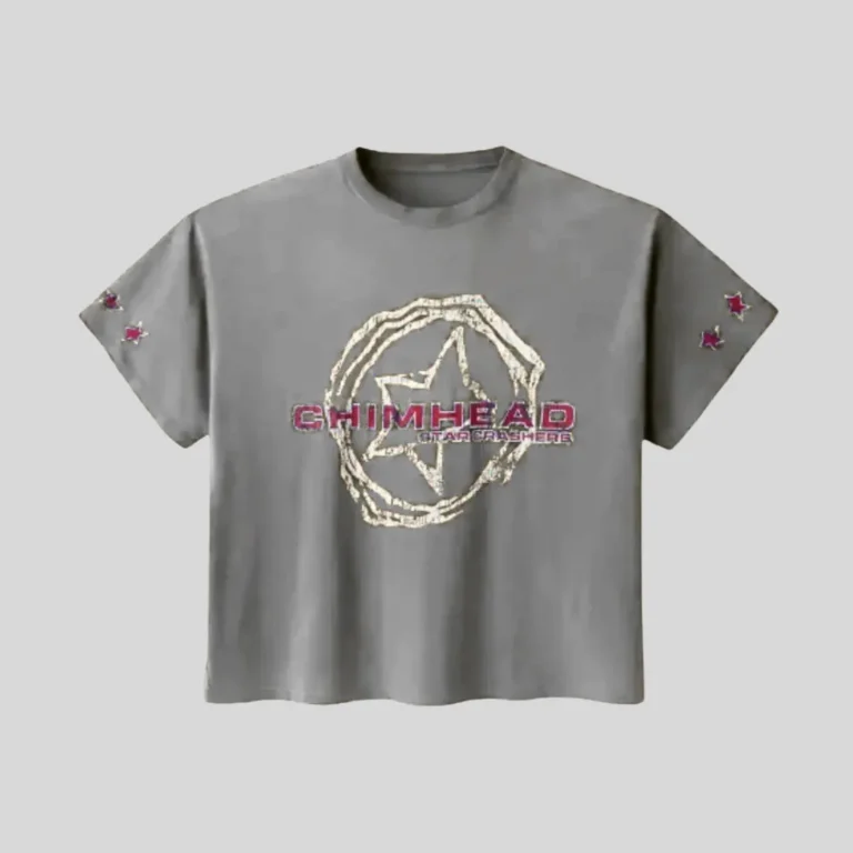 HMDD star graphic grey T-shirt with sleeve star details
