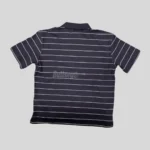 HMDD black striped polo shirt with front graphics