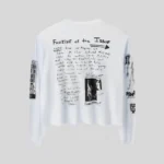 HMDD White Vintage Graphic Sweatshirt with monochrome front artwork
